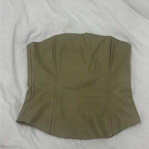 Olive Green Strapless Corset Top